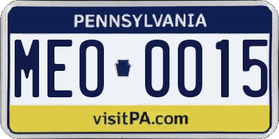 PA license plate MEO0015