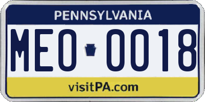 PA license plate MEO0018