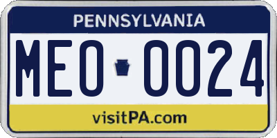 PA license plate MEO0024
