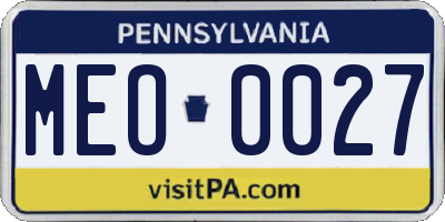 PA license plate MEO0027
