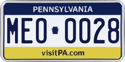 PA license plate MEO0028