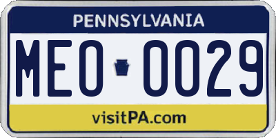 PA license plate MEO0029