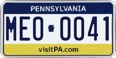 PA license plate MEO0041