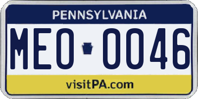 PA license plate MEO0046
