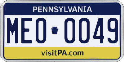 PA license plate MEO0049