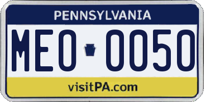 PA license plate MEO0050
