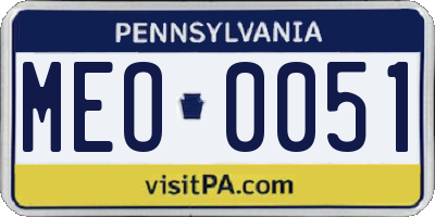 PA license plate MEO0051