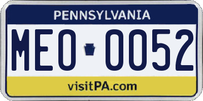 PA license plate MEO0052
