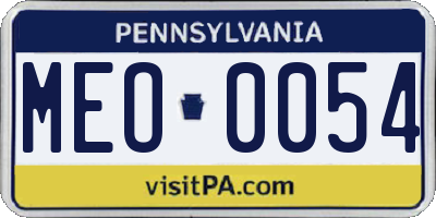 PA license plate MEO0054