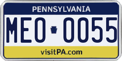 PA license plate MEO0055