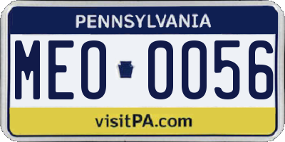 PA license plate MEO0056