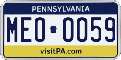 PA license plate MEO0059