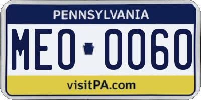 PA license plate MEO0060