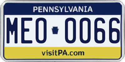 PA license plate MEO0066