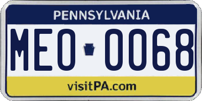 PA license plate MEO0068