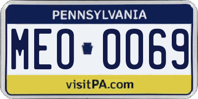 PA license plate MEO0069