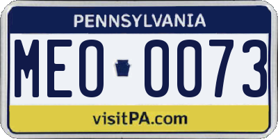 PA license plate MEO0073