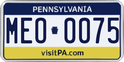 PA license plate MEO0075