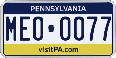 PA license plate MEO0077