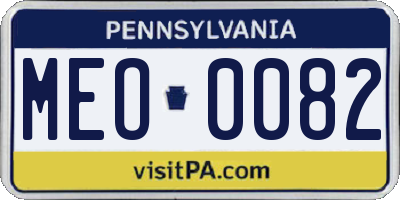 PA license plate MEO0082