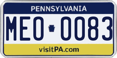 PA license plate MEO0083