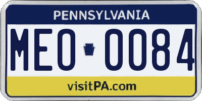 PA license plate MEO0084