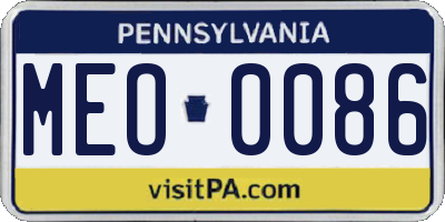 PA license plate MEO0086