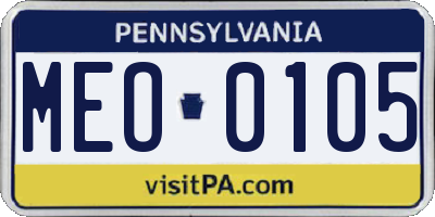 PA license plate MEO0105