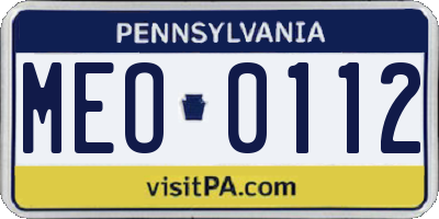 PA license plate MEO0112