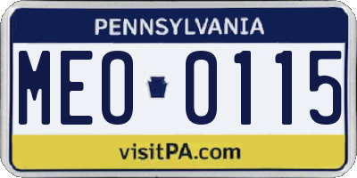 PA license plate MEO0115