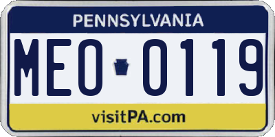 PA license plate MEO0119