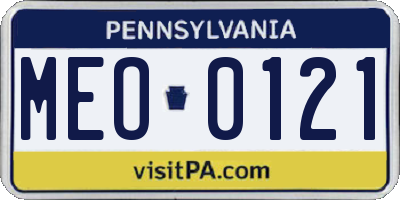 PA license plate MEO0121