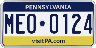 PA license plate MEO0124