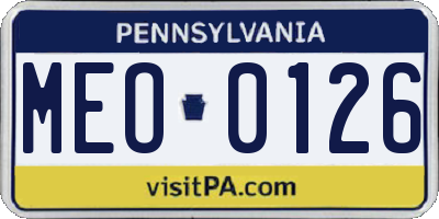 PA license plate MEO0126