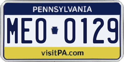 PA license plate MEO0129