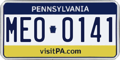 PA license plate MEO0141