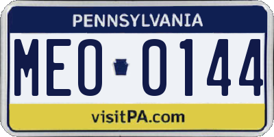 PA license plate MEO0144