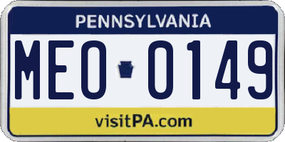 PA license plate MEO0149