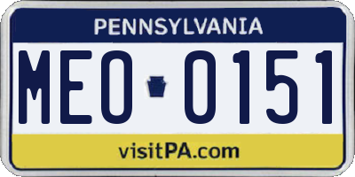 PA license plate MEO0151