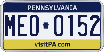 PA license plate MEO0152