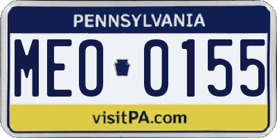 PA license plate MEO0155