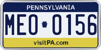 PA license plate MEO0156