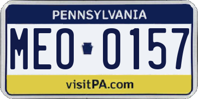 PA license plate MEO0157