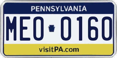 PA license plate MEO0160