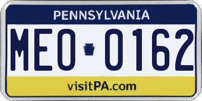 PA license plate MEO0162
