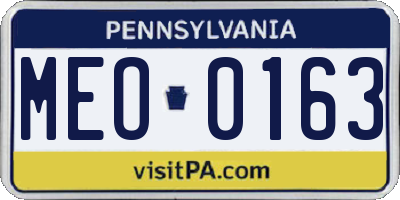 PA license plate MEO0163