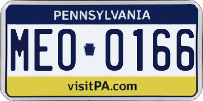 PA license plate MEO0166