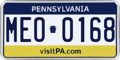 PA license plate MEO0168