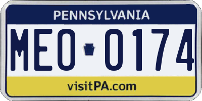 PA license plate MEO0174