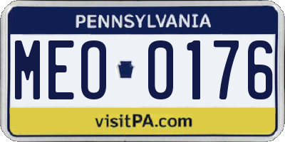PA license plate MEO0176